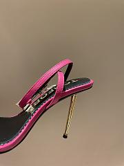 Tom Ford Padlock Leather Sandals Heels Pink 10.5cm - 2