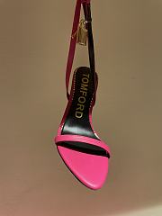Tom Ford Padlock Leather Sandals Heels Pink 10.5cm - 5