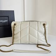 YSL Puffer Shoulder Bag White Gold 29x17x11cm - 4