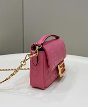 Fendi Baguette Mini Pink Nappa Leather Bag 20x13x5cm - 4