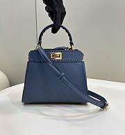 Fendi Peekaboo Mini Blue Selleria Bag 23x18x11cm - 1