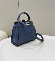 Fendi Peekaboo Mini Blue Selleria Bag 23x18x11cm - 5