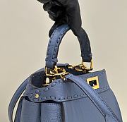 Fendi Peekaboo Mini Blue Selleria Bag 23x18x11cm - 4