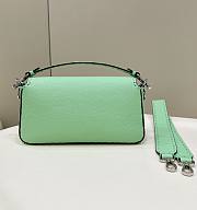 Fendi Baguette Camellia Selleria Bag Green 27x15x6cm - 3