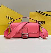 Fendi Baguette Camellia Selleria Bag Pink 27x15x6cm - 1