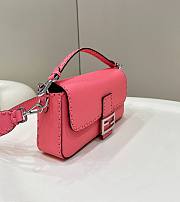 Fendi Baguette Camellia Selleria Bag Pink 27x15x6cm - 3