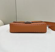 Fendi Baguette Camellia Selleria Bag Brown 27x15x6cm - 5