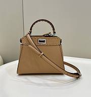 Fendi Peekaboo Mini Beige Selleria Bag 23x18x11cm - 1