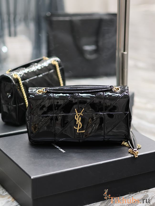 YSL Medium Jamie Black Patent 25x15x7.5cm - 1