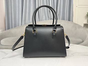 Dior Medium Boston Bag Black Box Calfskin 29x22x15cm