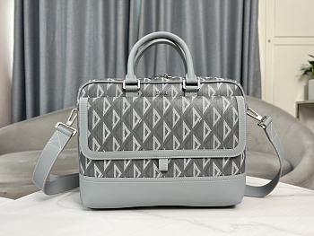 Dior Hit The Road Briefcase Grey CD Diamond Canvas 36.5 x 26 x 11 cm