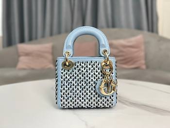 Dior Micro Lady Bag Blue 12x10.2x5cm