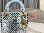 Dior Micro Lady Bag Blue 12x10.2x5cm - 2