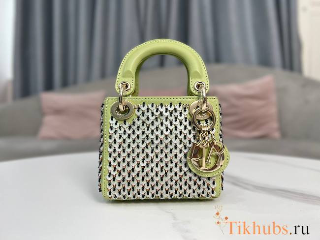 Dior Micro Lady Bag Green 12x10.2x5cm - 1