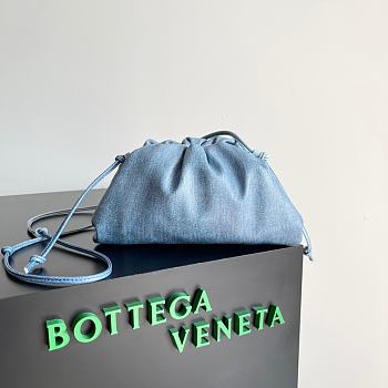 Bottega Veneta Mini Pouch Blue Denim 23x13x5cm