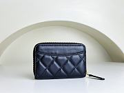 Chanel Classic Zipped Coin Purse Black Gold Lambskin 7.5x11x2cm - 6