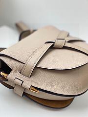 Loewe Gate Mini Leather Shoulder Bag Beige 20x19x12cm - 2