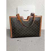 Celine Cabas 16 in Triomphe Canvas And Calfskin Bag 37x26x14cm - 3