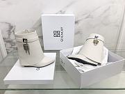 Givenchy Women's Shark Lock Ankle White Boots - 2