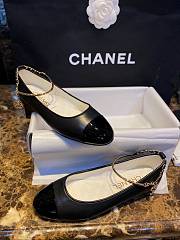 Chanel Leather Black Ballet Flats - 3