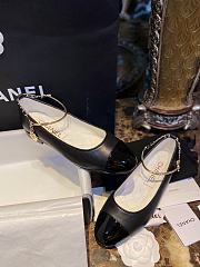 Chanel Leather Black Ballet Flats - 4