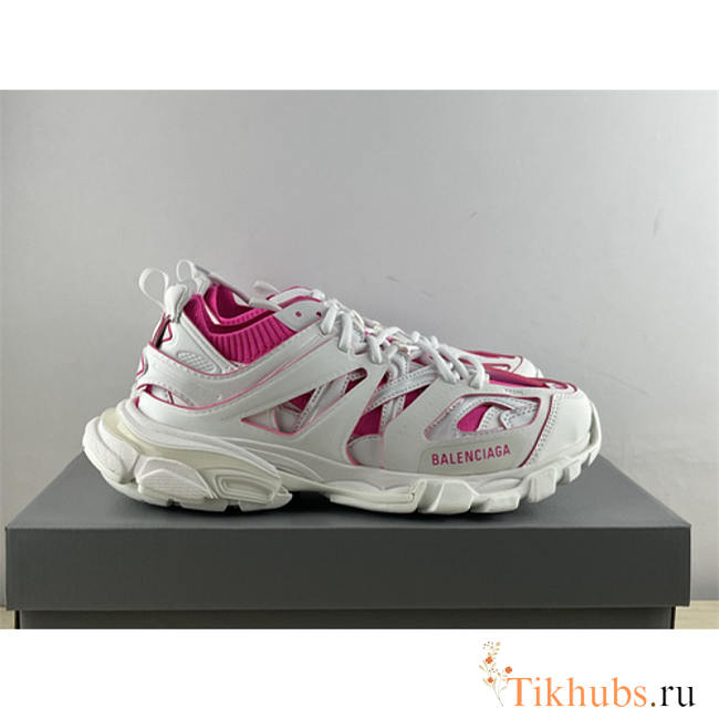 Balenciaga Track Sock Sneaker White Neon Pink - 1