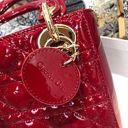 Dior Mini Lady Bag Wine Red 17cm - 5