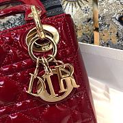 Dior Mini Lady Bag Wine Red 17cm - 3