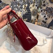 Dior Mini Lady Bag Wine Red 17cm - 4