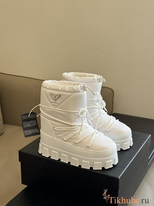 Prada Nylon Gabardine Après Ski Booties White - 1