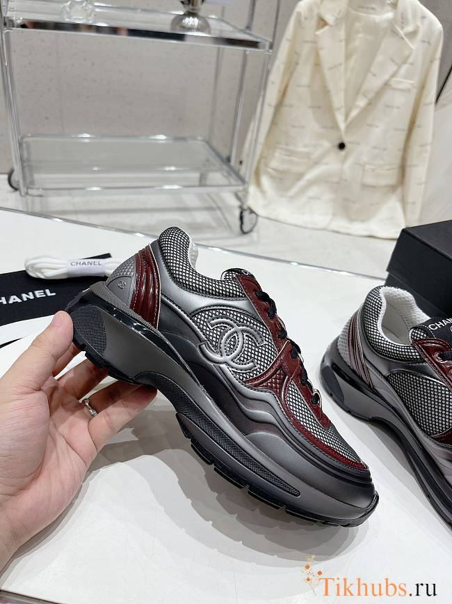 Chanel Red Grey Sneaker - 1
