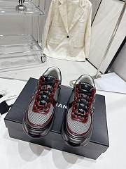 Chanel Red Grey Sneaker - 4