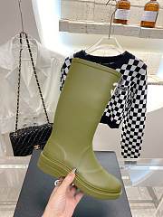 Chanel Rain Khaki Green Boots - 5