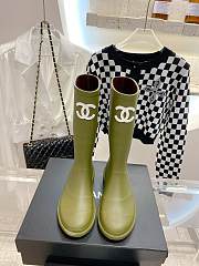 Chanel Rain Khaki Green Boots - 4