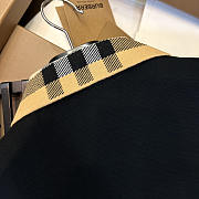 Burberry Check Collar Cotton Polo Shirt In Black - 4