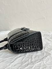 Balenciaga Hourglass Crocodile Black Black Hardware 19cm - 3