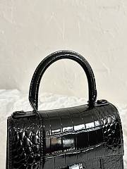 Balenciaga Hourglass Crocodile Black Black Hardware 19cm - 2