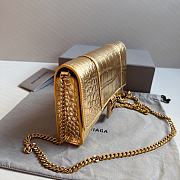 Balenciaga Mini Gold Crocodile Shoulder Bag 19.3x11.9x4.8cm - 2