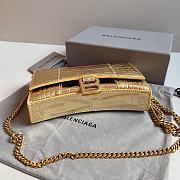 Balenciaga Mini Gold Crocodile Shoulder Bag 19.3x11.9x4.8cm - 3