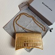 Balenciaga Mini Gold Crocodile Shoulder Bag 19.3x11.9x4.8cm - 5