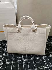 Chanel Shopping Tote Bag Canvas Full White 38x22x13cm - 4