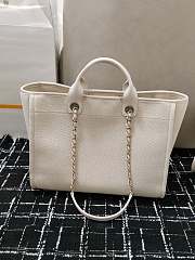 Chanel Shopping Tote Bag Canvas Full White 38x22x13cm - 3