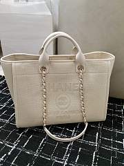 Chanel Shopping Tote Bag Canvas Full White 38x22x13cm - 2