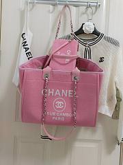 Chanel Shopping Tote Bag Canvas Pink 38x22x13cm - 2