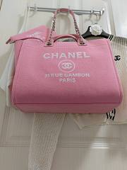 Chanel Shopping Tote Bag Canvas Pink 38x22x13cm - 3