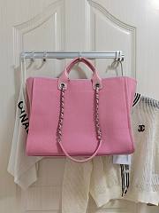 Chanel Shopping Tote Bag Canvas Pink 38x22x13cm - 5