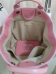 Chanel Shopping Tote Bag Canvas Pink 38x22x13cm - 6