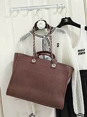 Chanel Shopping Tote Bag Canvas Brown 38x22x13cm - 5