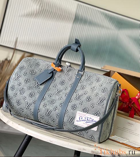 Louis Vuitton LV Keepall Bandoulière 50 Denim Blue 50 x 29 x 23 cm - 1