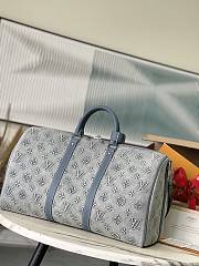 Louis Vuitton LV Keepall Bandoulière 50 Denim Blue 50 x 29 x 23 cm - 3